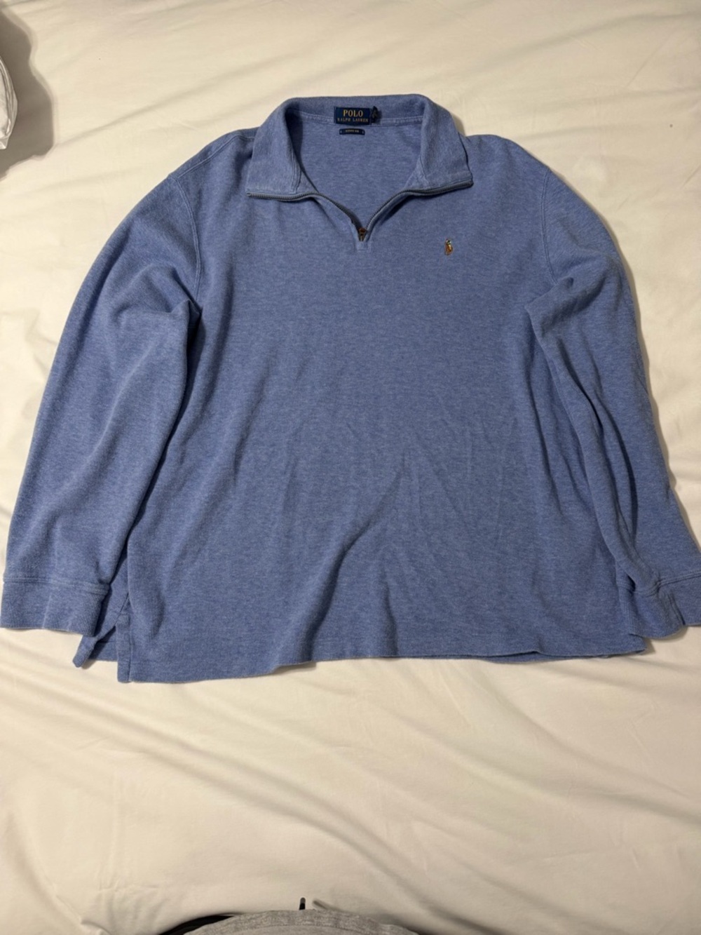 Ralph Lauren Light Blue Long-Sleeve Quarter-Zip Polo